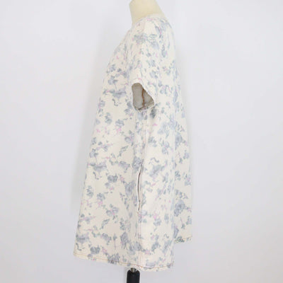 Ganni Beige Denim Floral-Print Dress