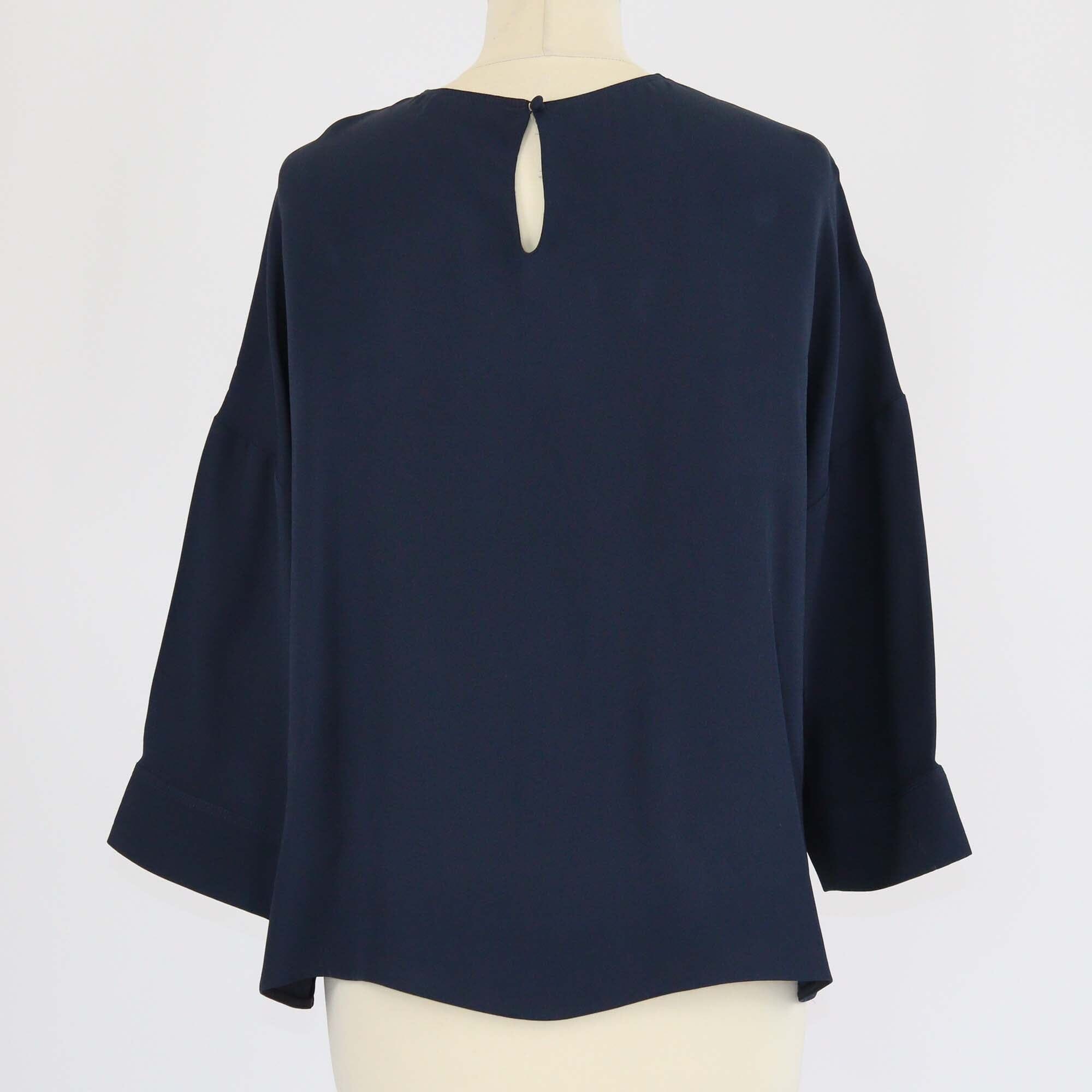 Loro Piana Navy Blue Dolman 3 Quarter Sleeve Top Womens Loro Piana 