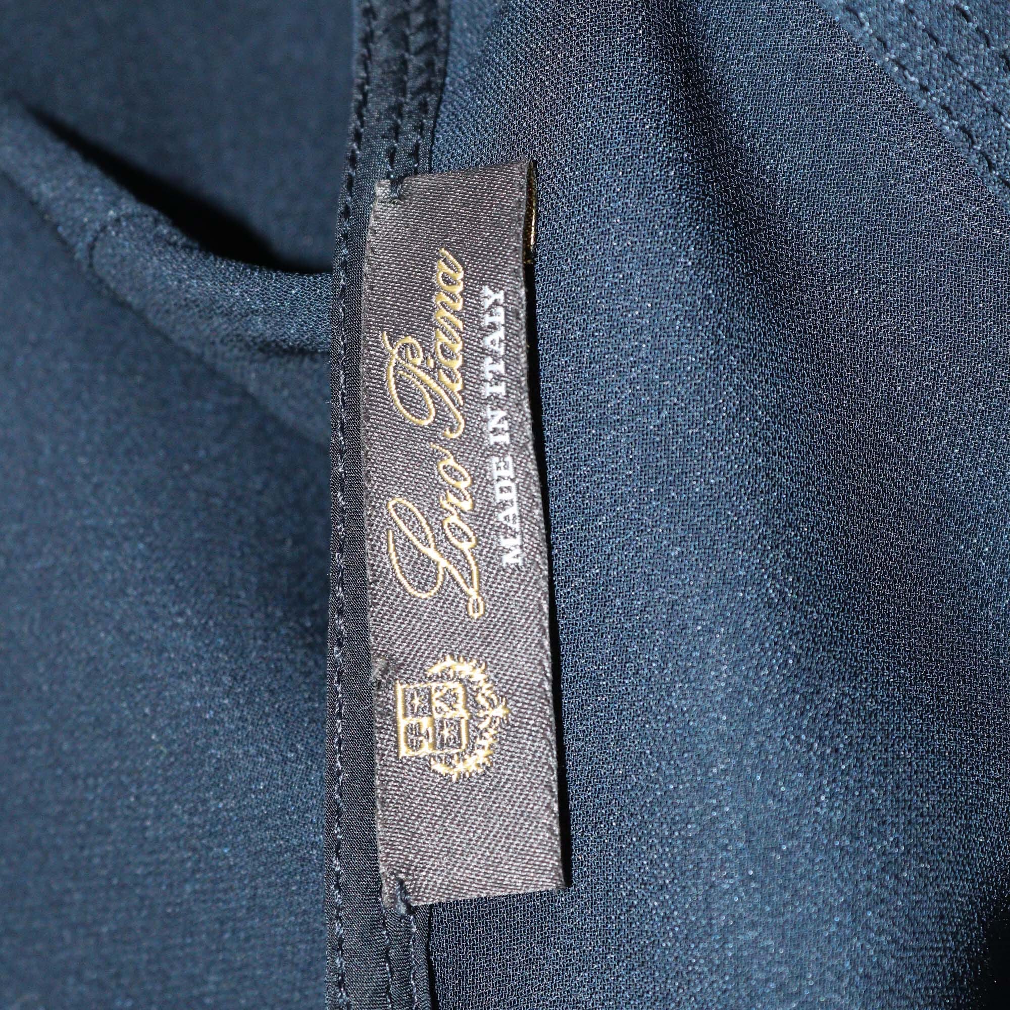 Loro Piana Navy Blue Dolman 3 Quarter Sleeve Top Womens Loro Piana 