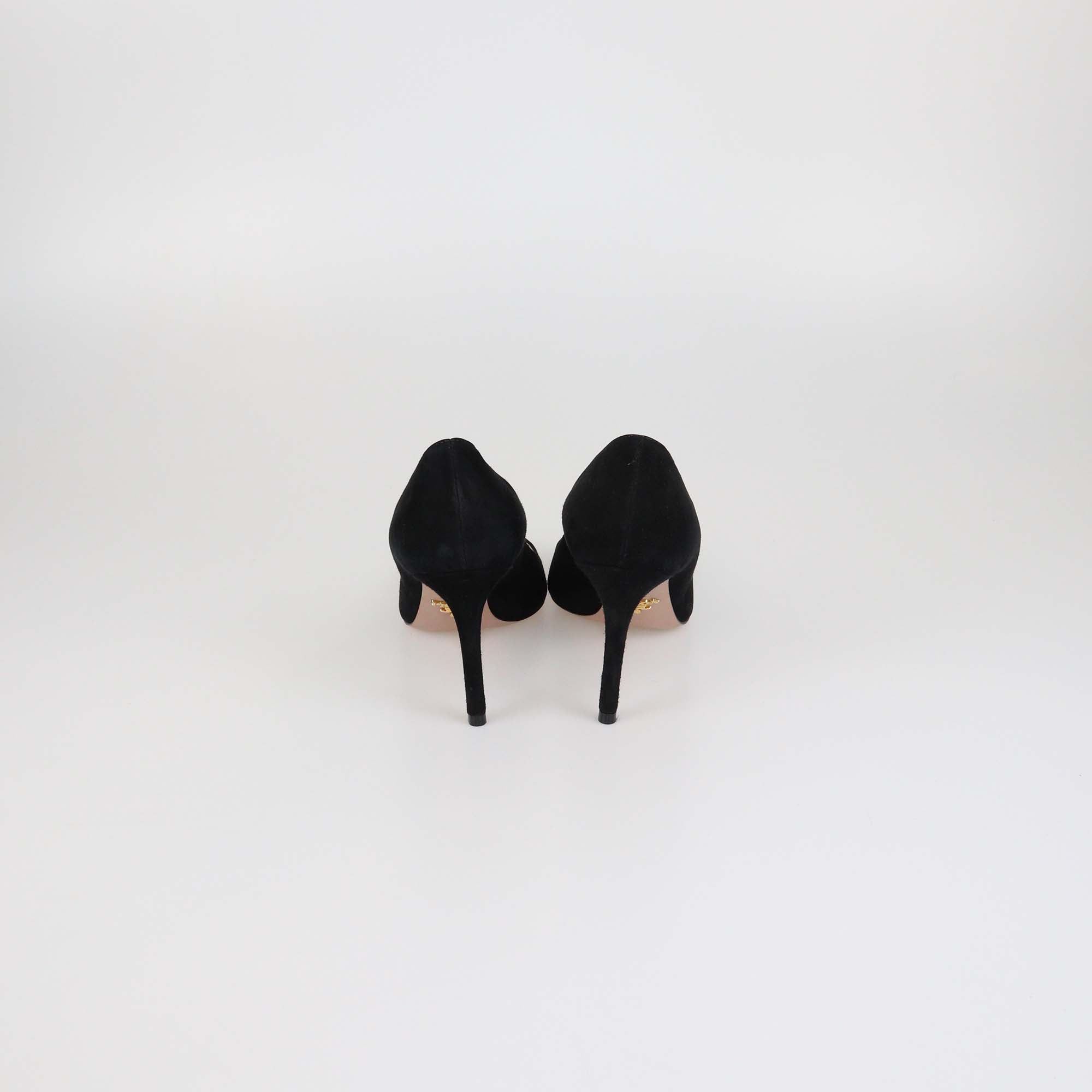 Prada Black Suede Pointed Toe Pumps