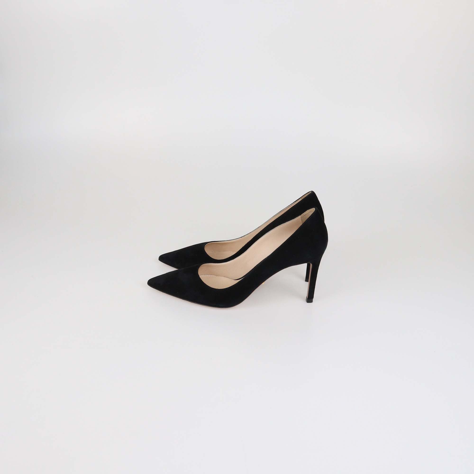 Prada Black Suede Pointed Toe Pumps