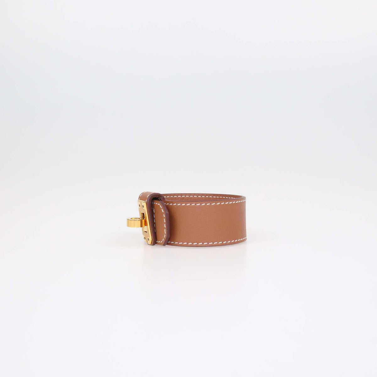 Hermes Gold Swift Leather Kelly Twist Bracelet T3