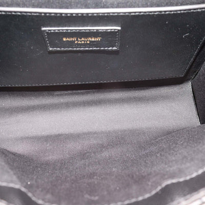 Saint Laurent Black Mix Matelasse Leather Medium Envelope Flap Bag