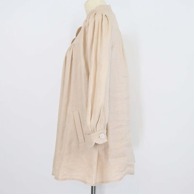 Stretsis Beige Linen Annabelle Tunic Floral Embroidered Blouse