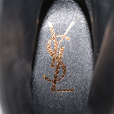 Yves Saint Laurent Black Leather Platform Ankle Boots