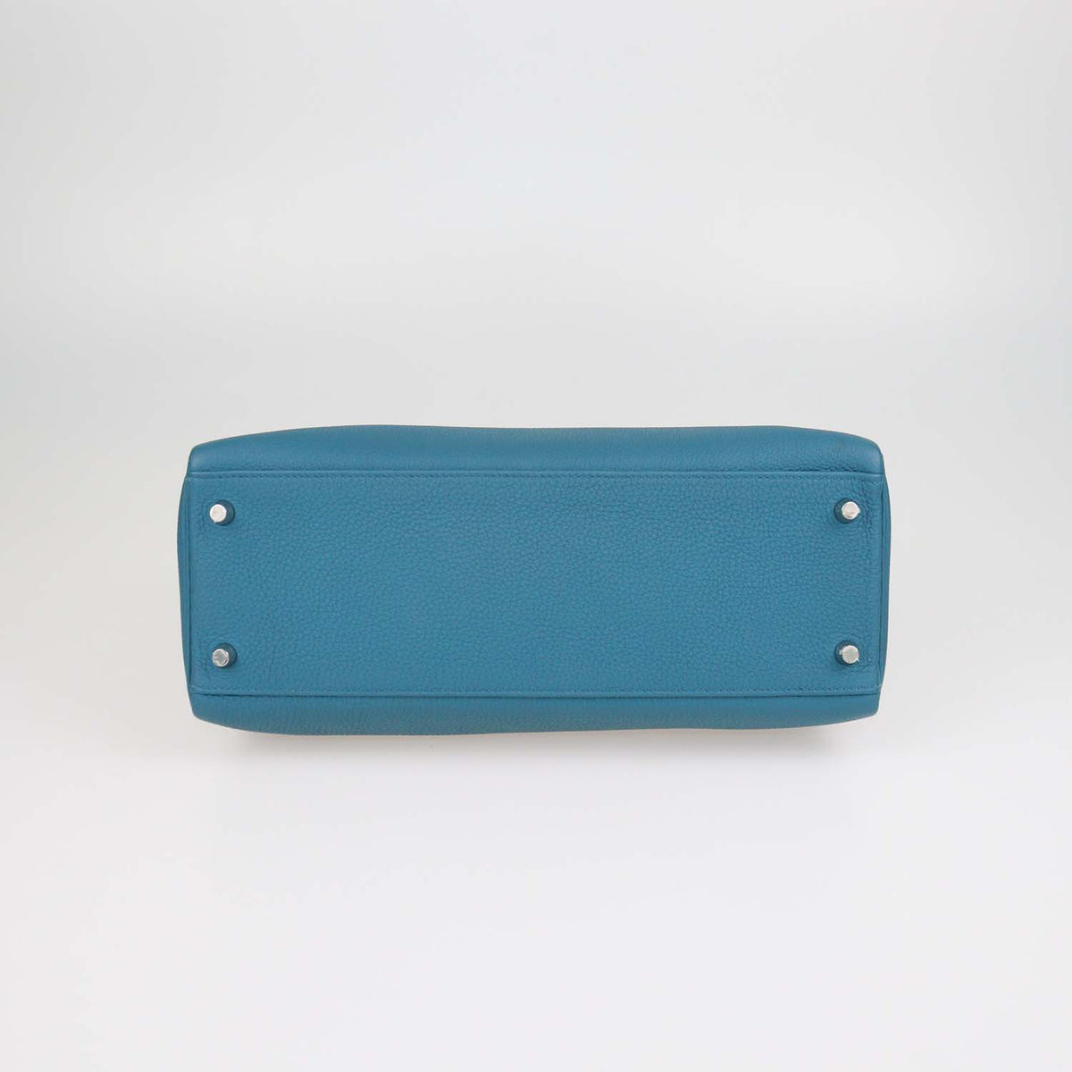 Hermes Vert Bosphore Togo Leather Palladium Hardware Kelly Retourne 32 Bag