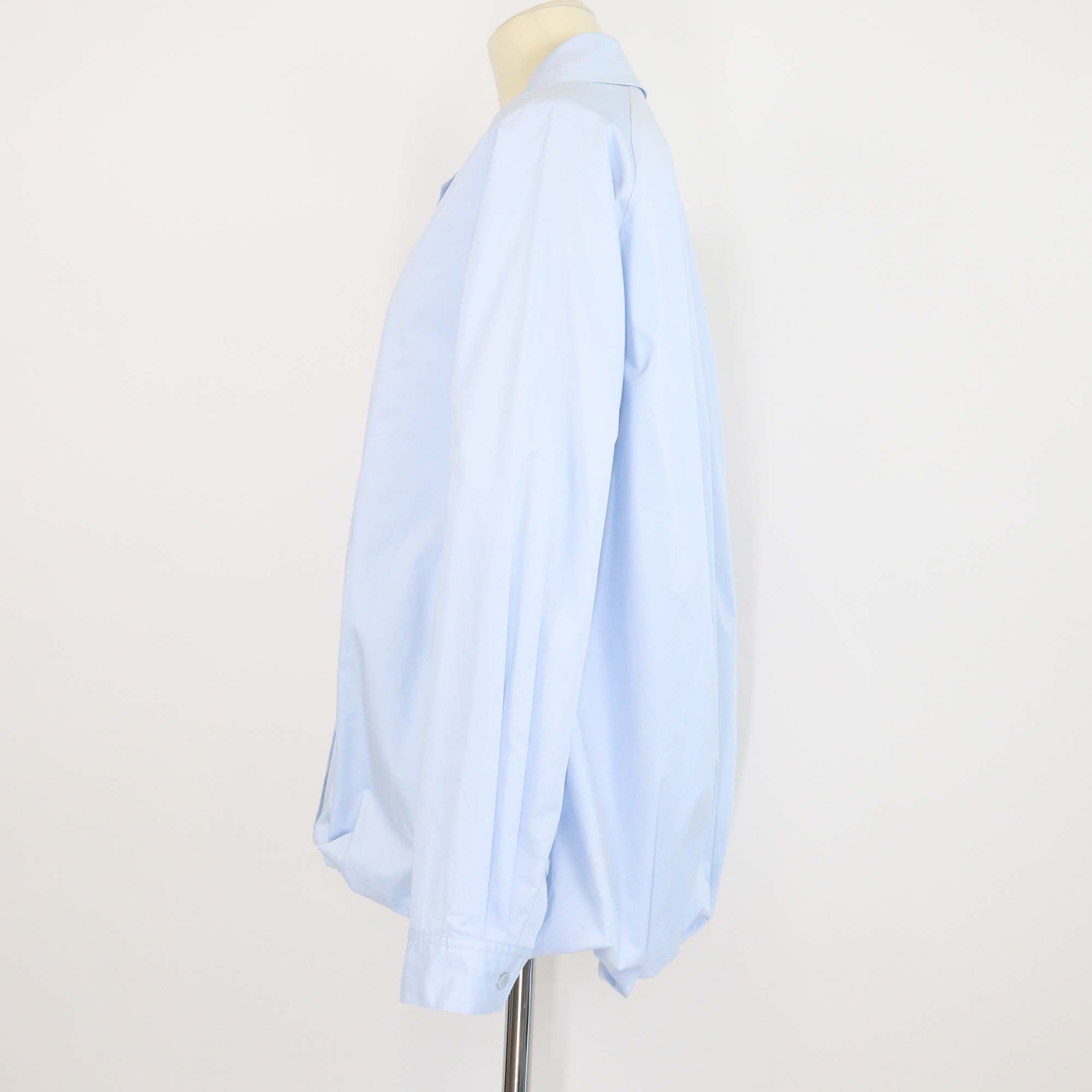 Tibi Blue Cotton Long Sleeve Button-Up Top