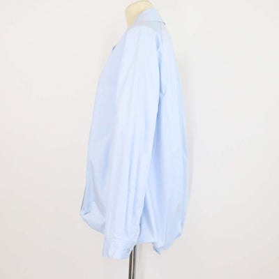 Tibi Blue Cotton Long Sleeve Button-Up Top