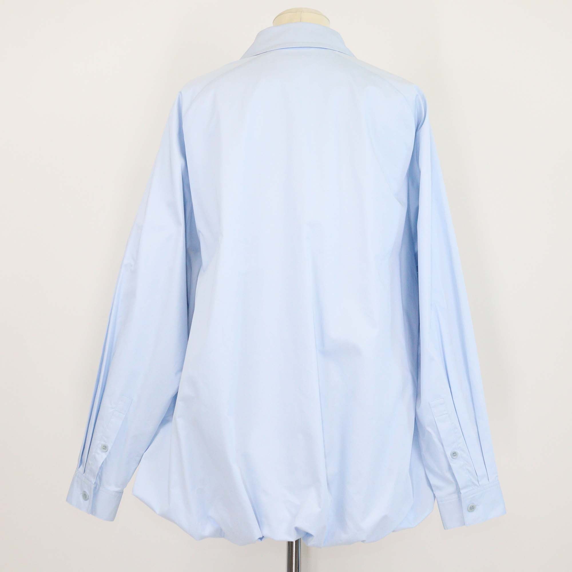 Tibi Blue Cotton Long Sleeve Button-Up Top