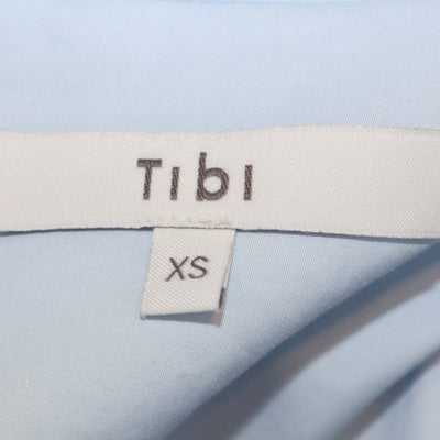 Tibi Blue Cotton Long Sleeve Button-Up Top