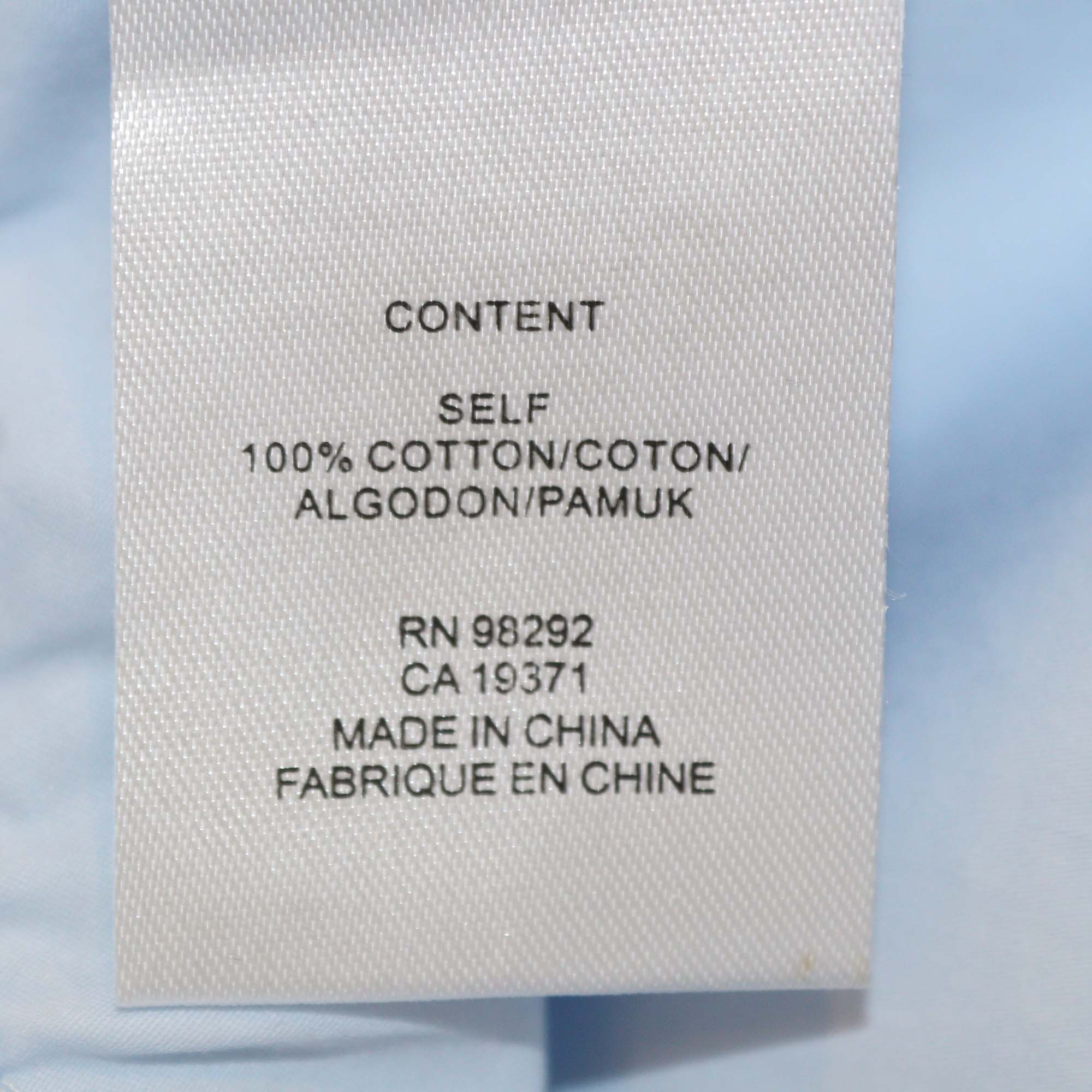 Tibi Blue Cotton Long Sleeve Button-Up Top