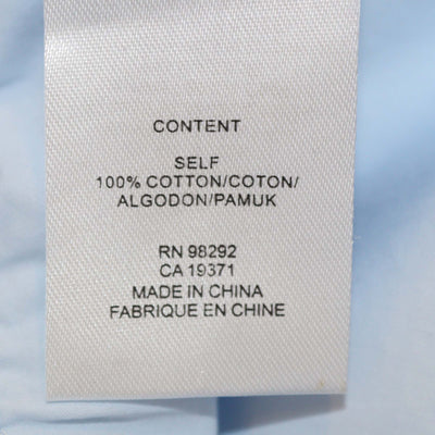 Tibi Blue Cotton Long Sleeve Button-Up Top