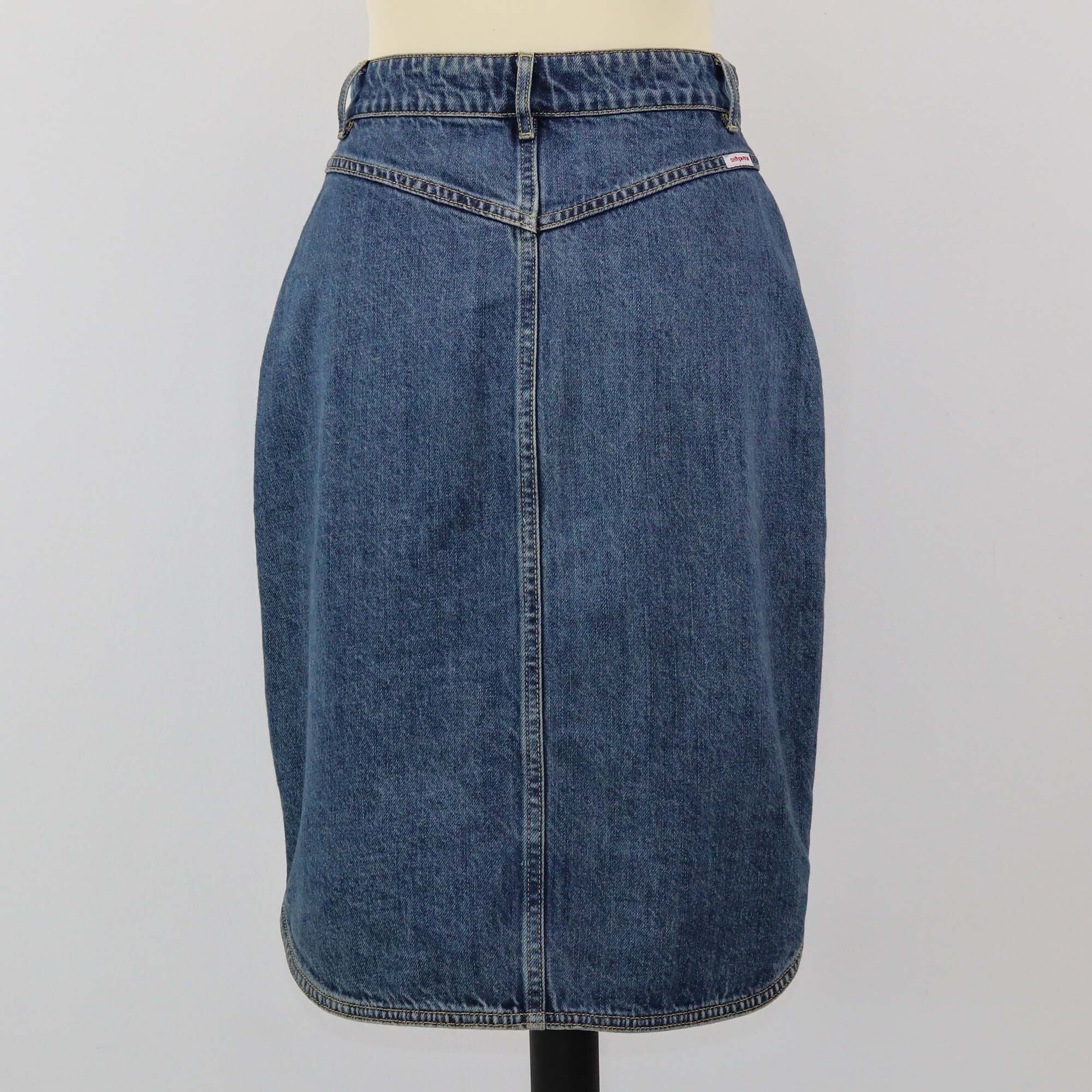 Sef Portrait Blue Denim Midi Skirt Womens Self Portrait 