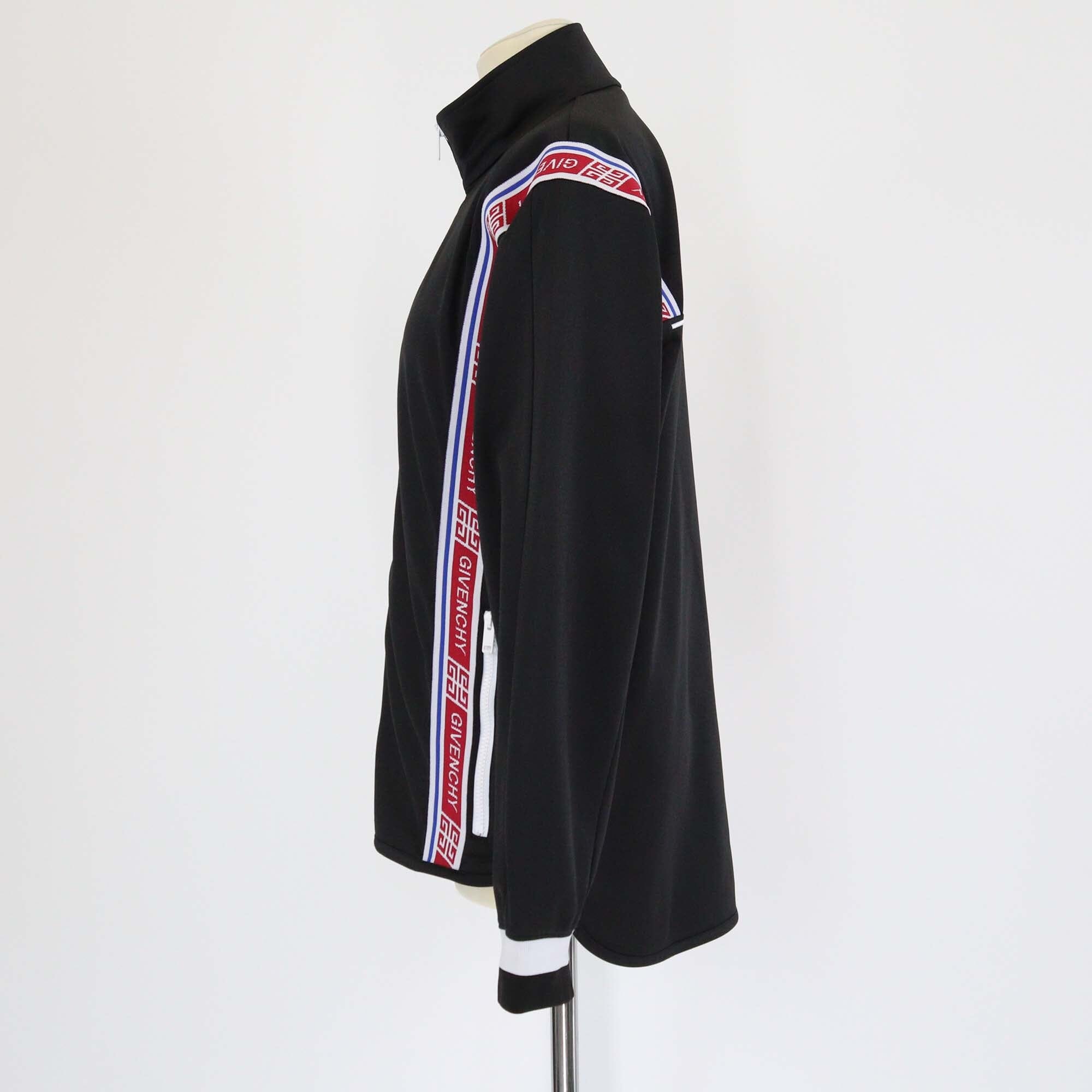Givenchy Black Logo Tape Zip Up Track Jacket