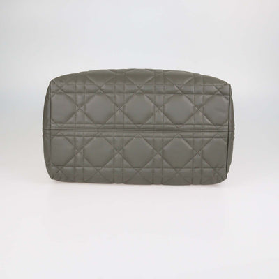 Christian Dior Olive Taupe Macrocannage Leather Large Toujours Bag