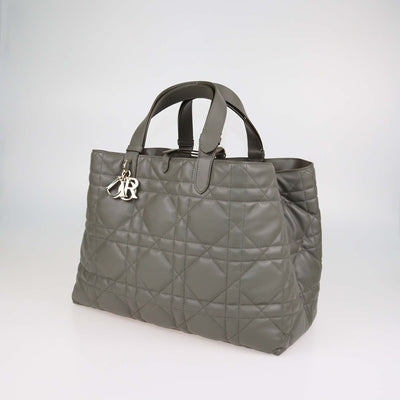 Christian Dior Olive Taupe Macrocannage Leather Large Toujours Bag