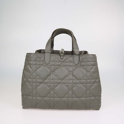 Christian Dior Olive Taupe Macrocannage Leather Large Toujours Bag