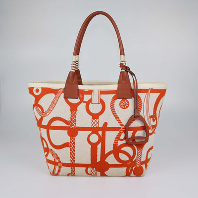 Hermes Multicolor Canvas Clic Clac Panoplie Equestre Print Steeple 28 Bag