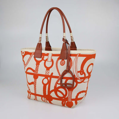 Hermes Multicolor Canvas Clic Clac Panoplie Equestre Print Steeple 28 Bag