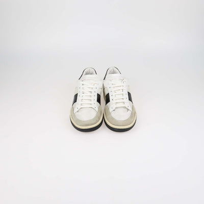 Saint Laurent White,Black Mesh and Leather Low Top Sneakers