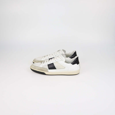 Saint Laurent White,Black Mesh and Leather Low Top Sneakers