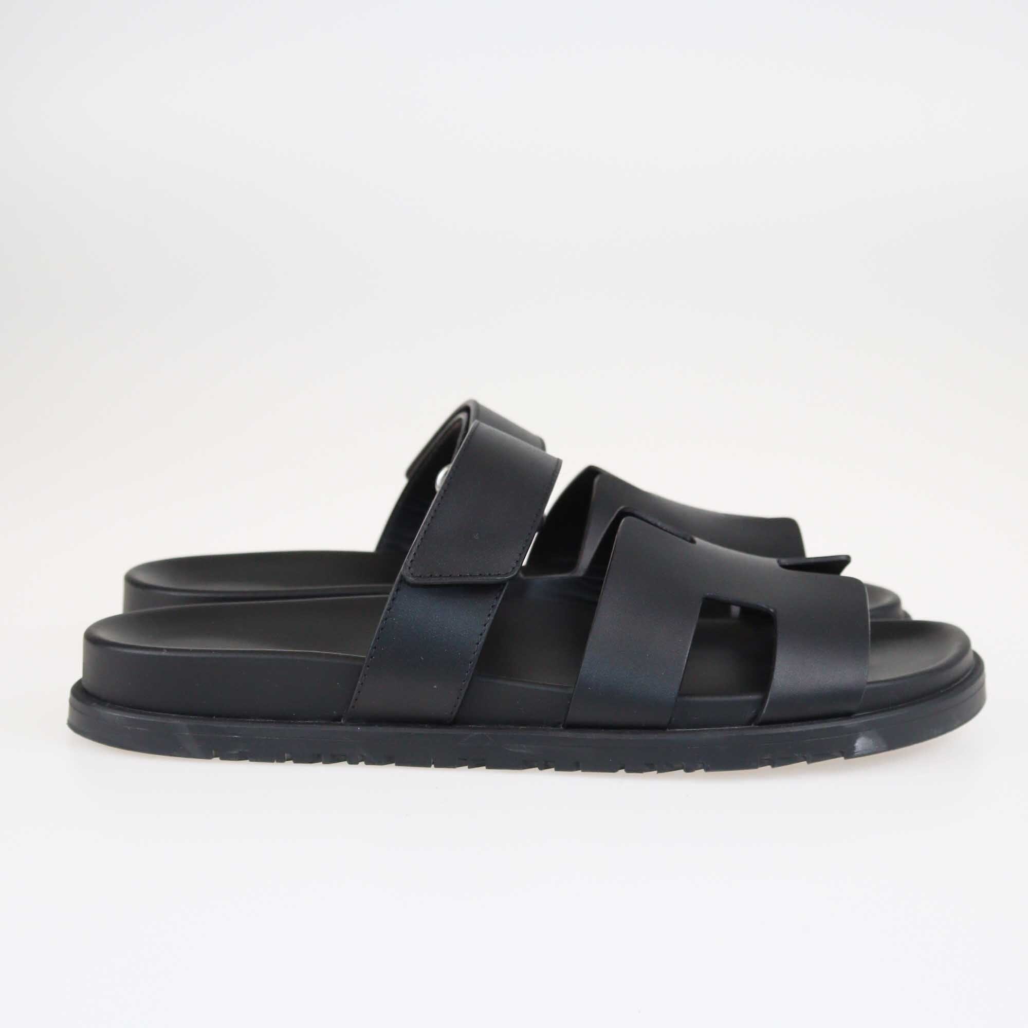 Hermes Black Chypre Sandals Shoes Hermes 