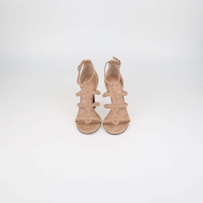 Hermes Beige Perlino Suede Magic 105 Ankle Strap Sandals