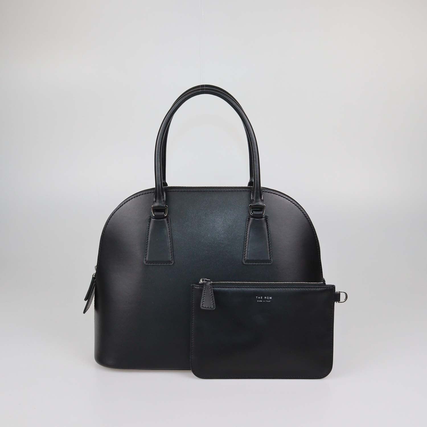 The Row Black Leather Nina Satchel