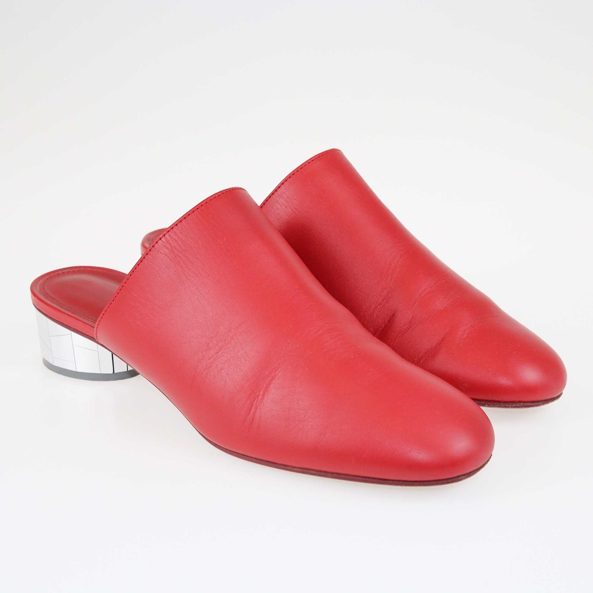 Salvatore Ferragamo Red Mirror Heel Mules Shoes Salvatore Ferragamo 