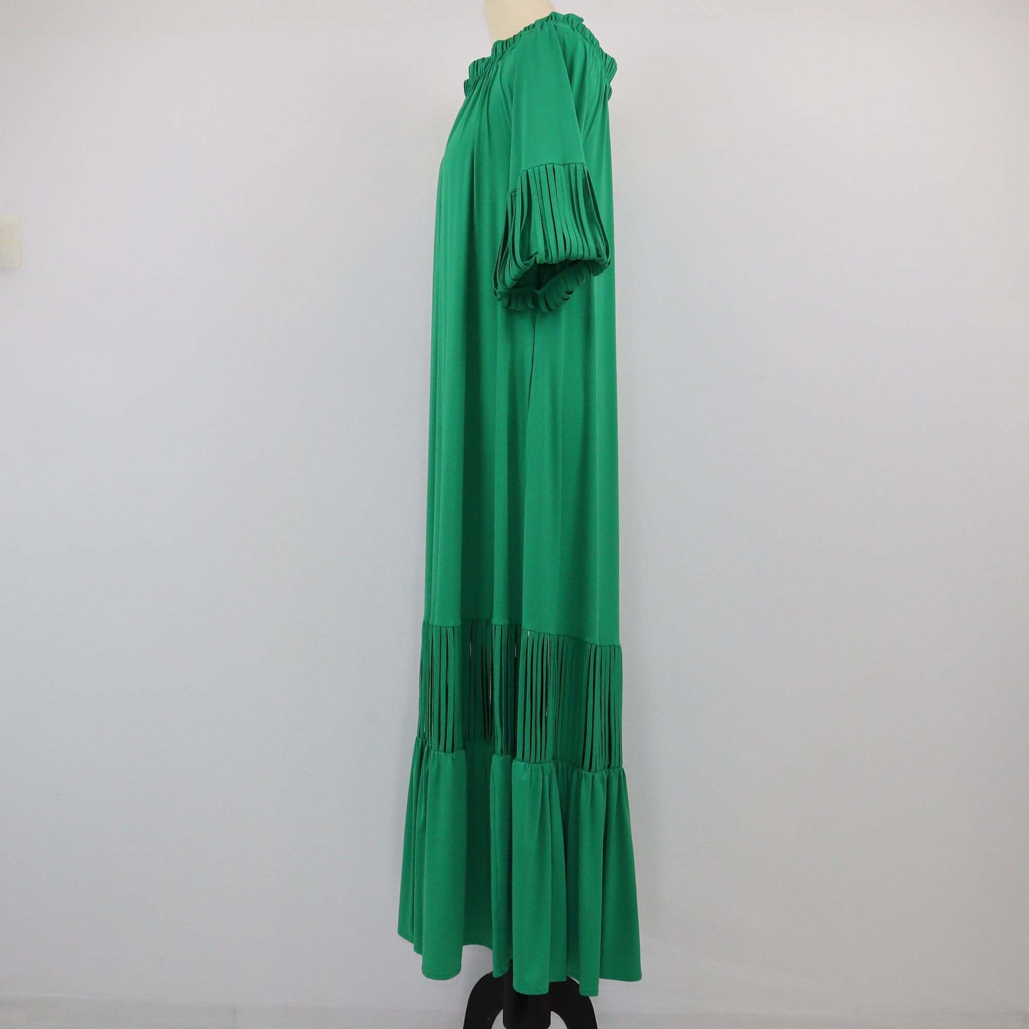 Fabi Freixo Green Fringe Midi Dress Womens Fabi Freixo 