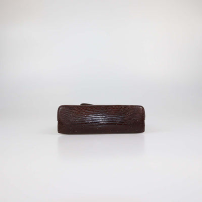 Loro Piana Dark Brown Lizard Extra Pocket L19 Pouch