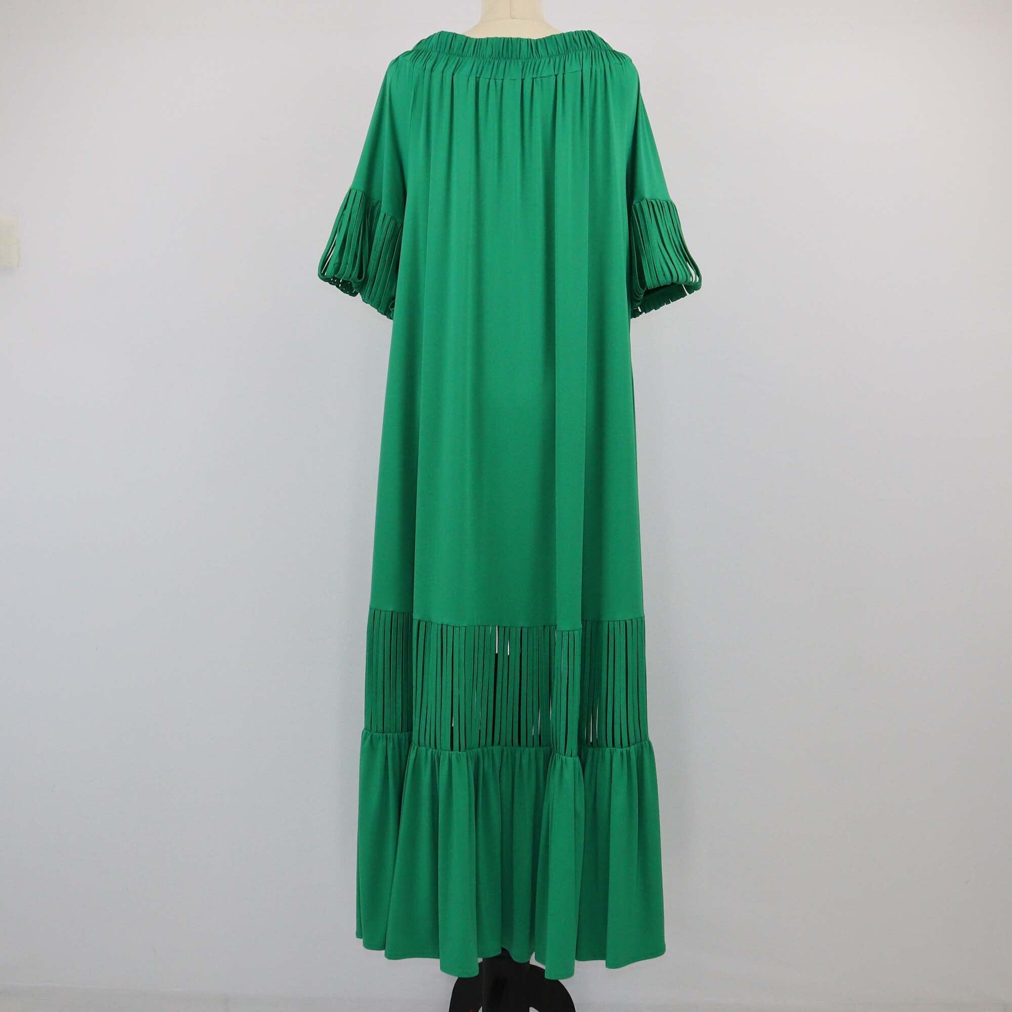 Fabi Freixo Green Fringe Midi Dress Womens Fabi Freixo 