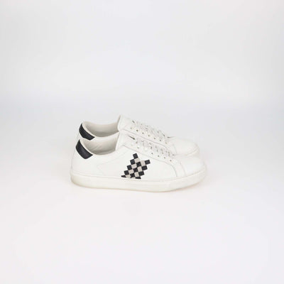 Bottega Veneta White Leather Weave Sneakers