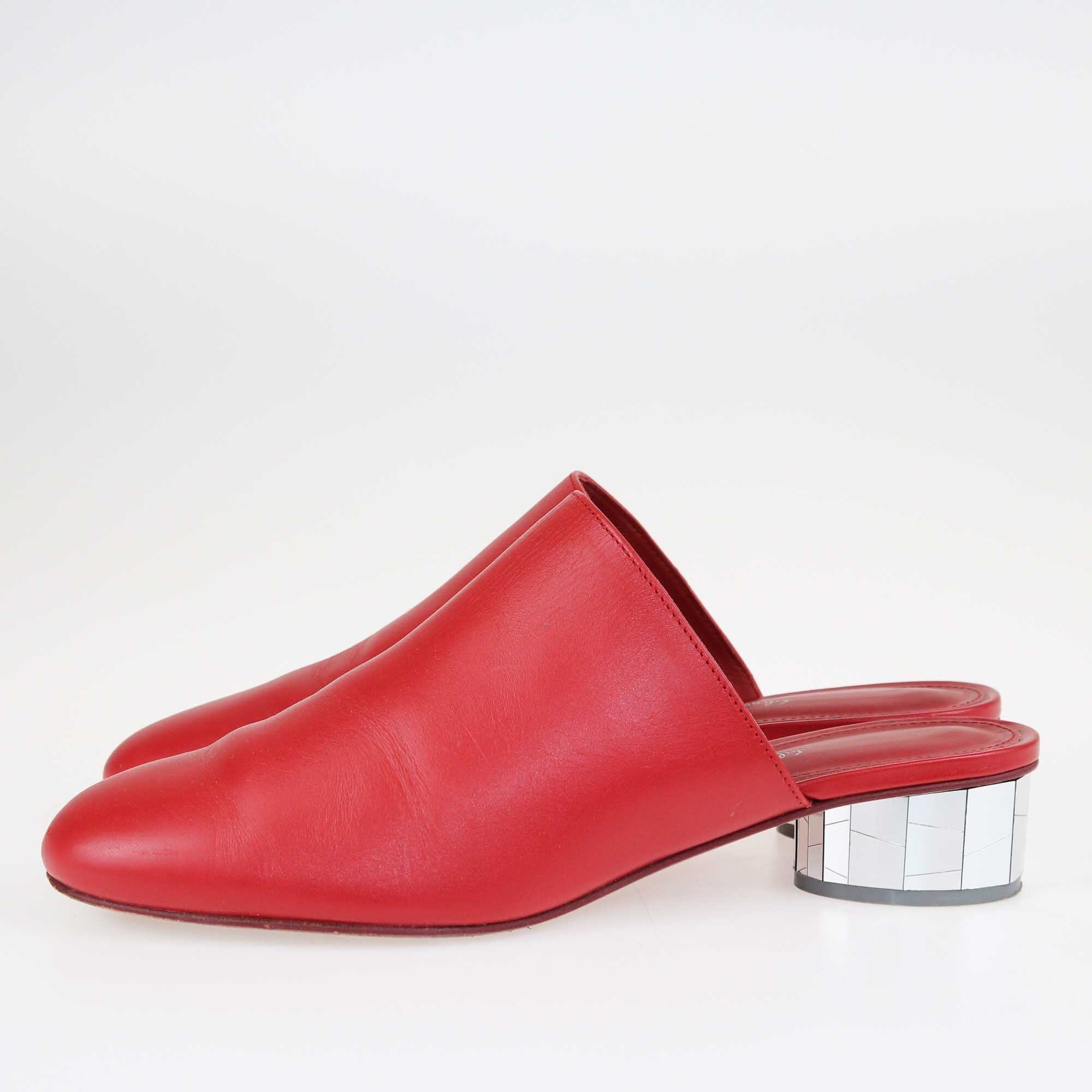 Salvatore Ferragamo Red Mirror Heel Mules Shoes Salvatore Ferragamo 