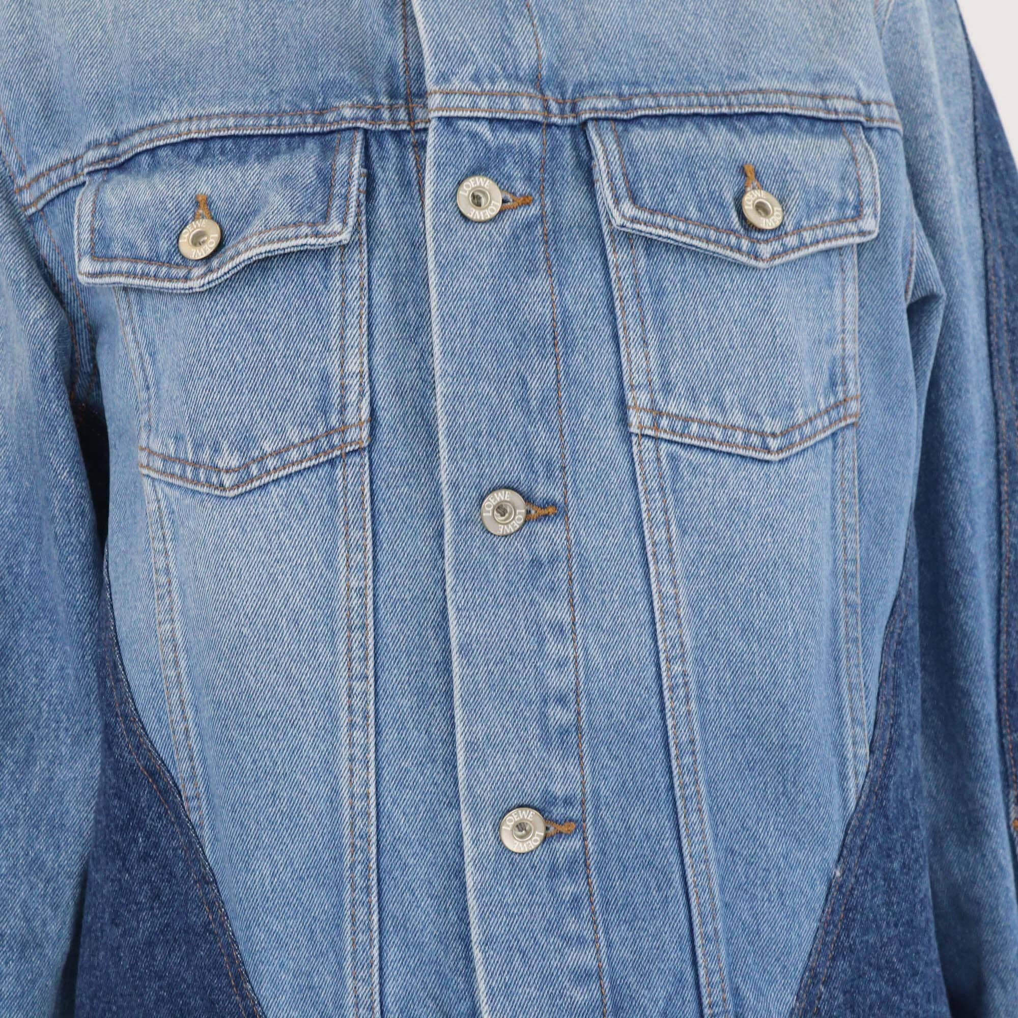 Loewe Wash Blue Denim Front Pocket Jacket Womens Loewe 