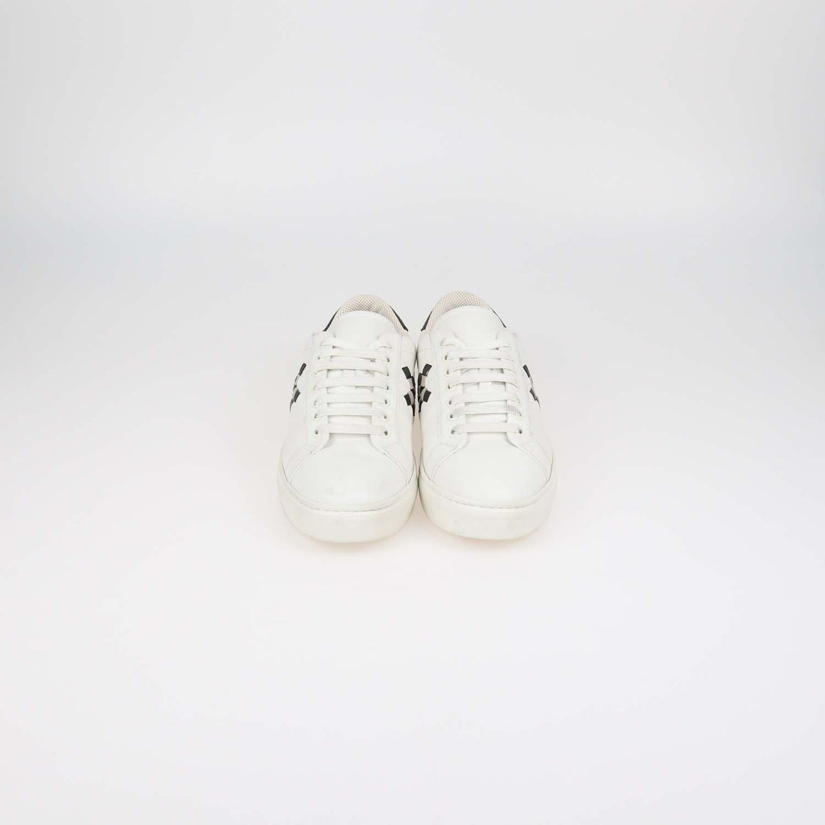Bottega Veneta White Leather Weave Sneakers