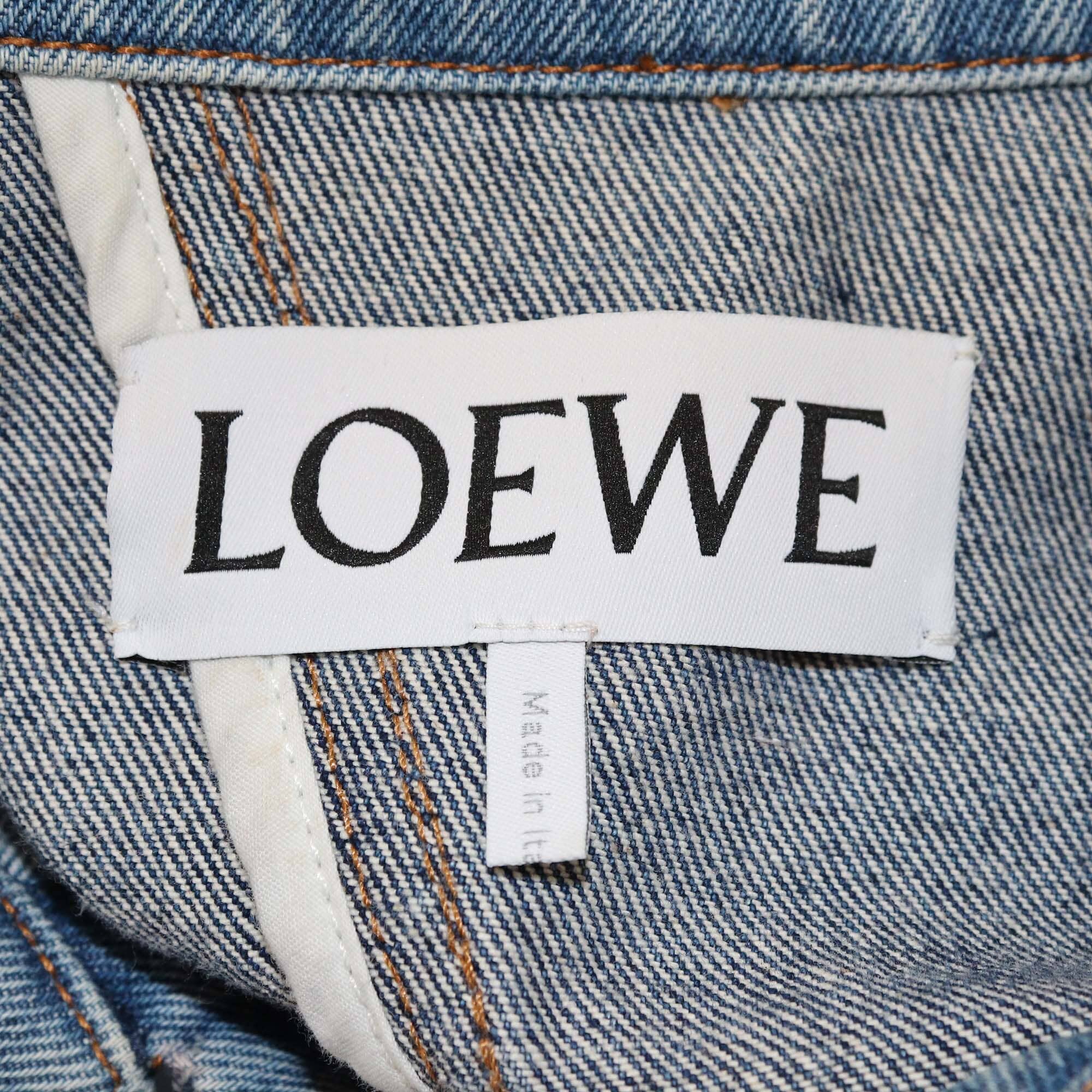 Loewe Wash Blue Denim Front Pocket Jacket Womens Loewe 