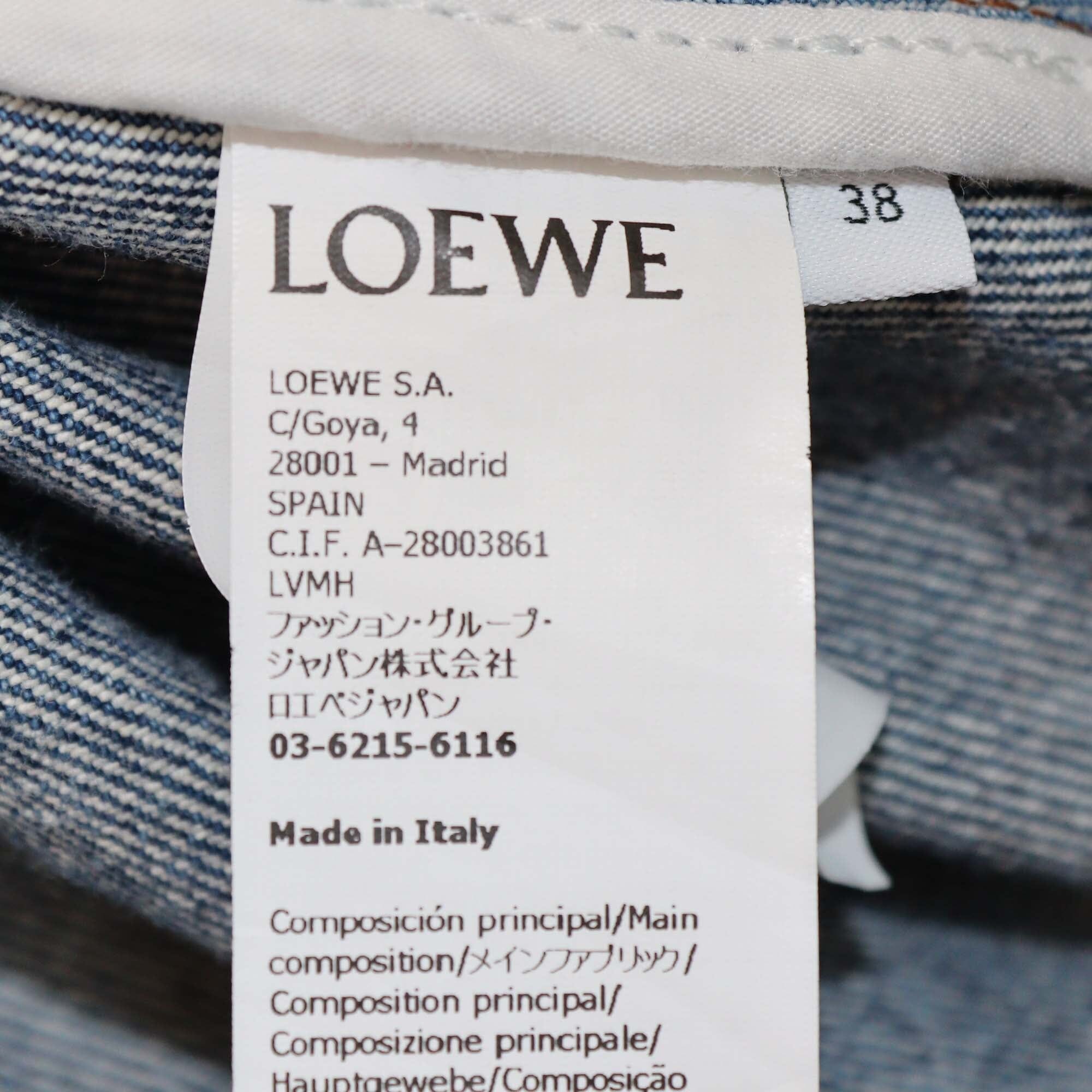 Loewe Wash Blue Denim Front Pocket Jacket Womens Loewe 