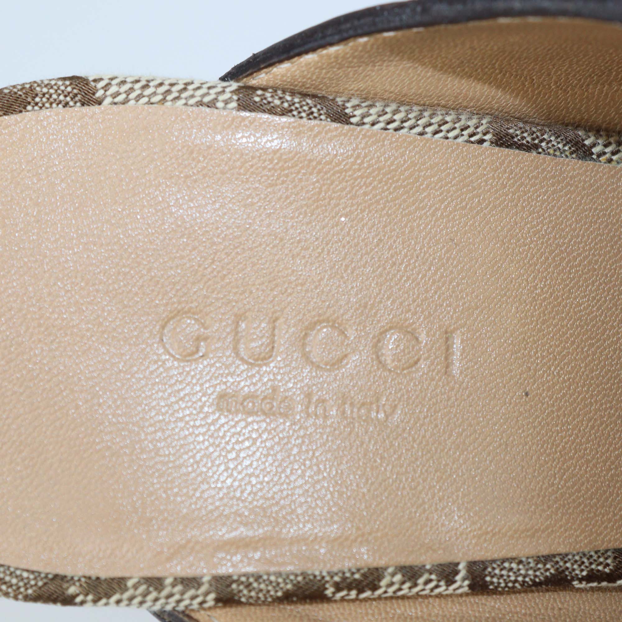 Gucci Brown Leather Janis Clogs