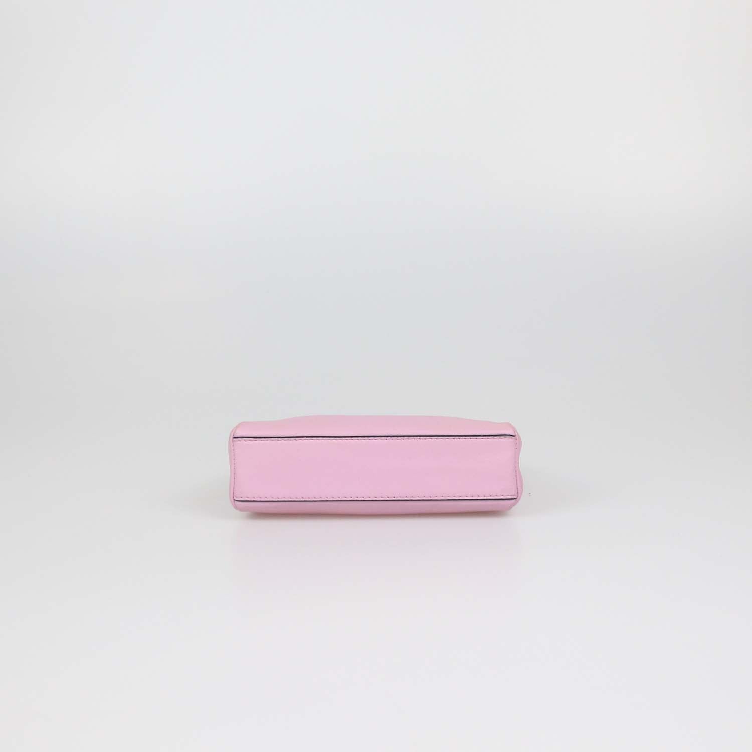 Fendi Pink Leather Micro Peekaboo Top Handle Bag