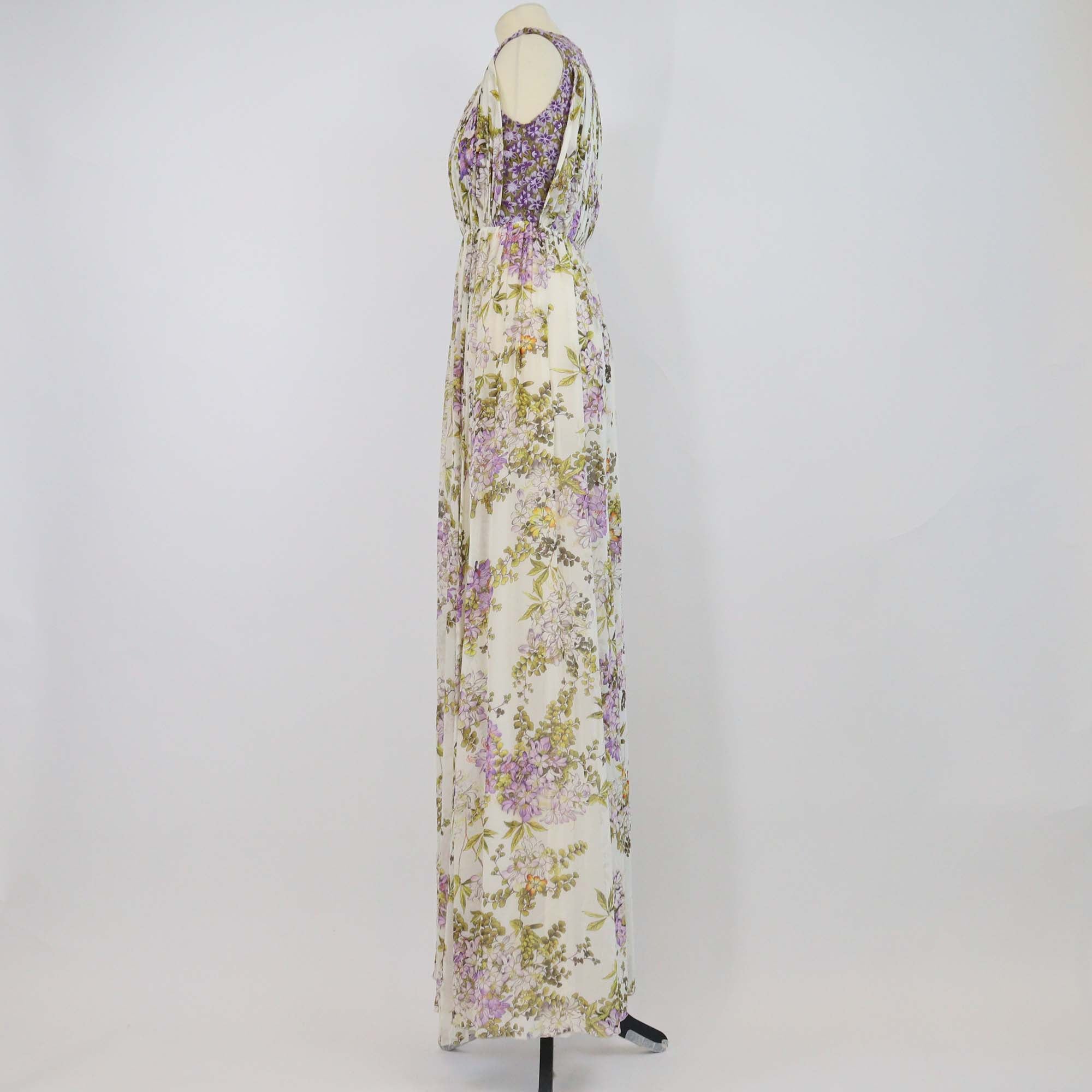Giambattista Valli Multicolor Silk Floral Embroidered Sleeveless Long Dress