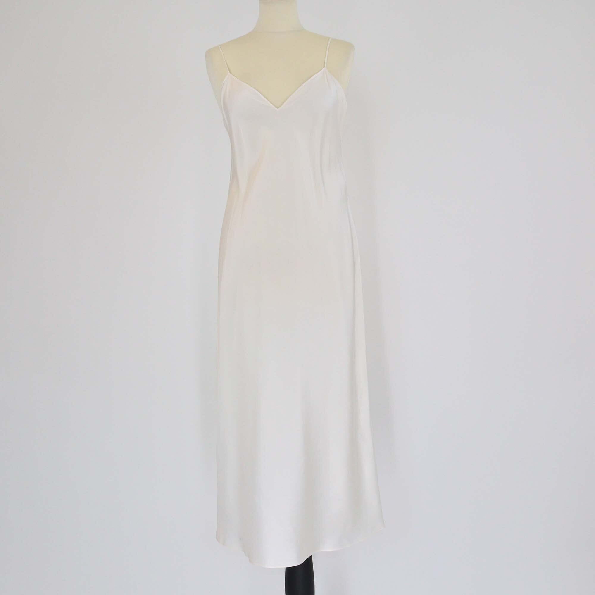 Saint Laurent Cream Thin Strap Slip Dress Womens Saint Laurent 