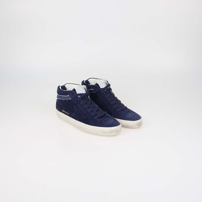 Golden Goose Navy Blue Suede Midstar Sneakers