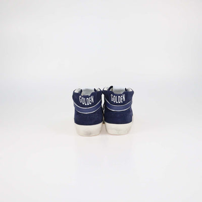 Golden Goose Navy Blue Suede Midstar Sneakers
