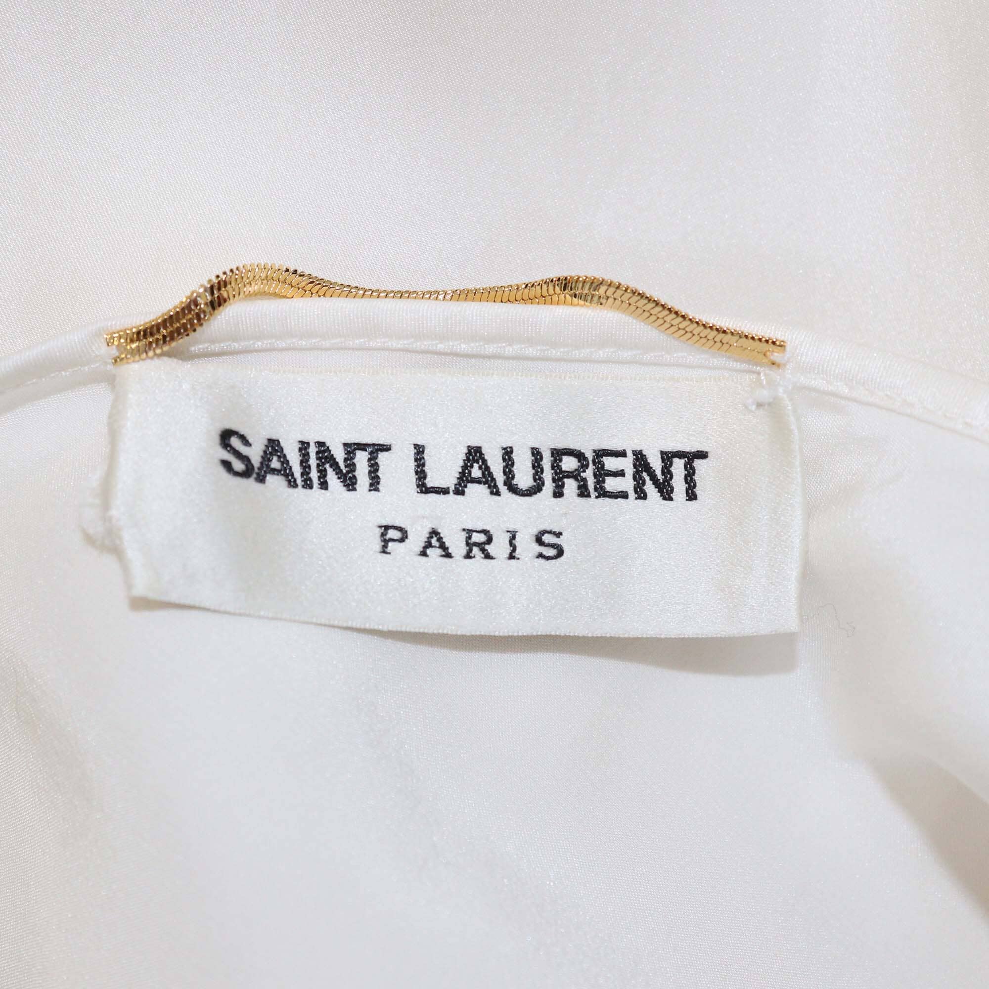 Saint Laurent Cream Thin Strap Slip Dress Womens Saint Laurent 