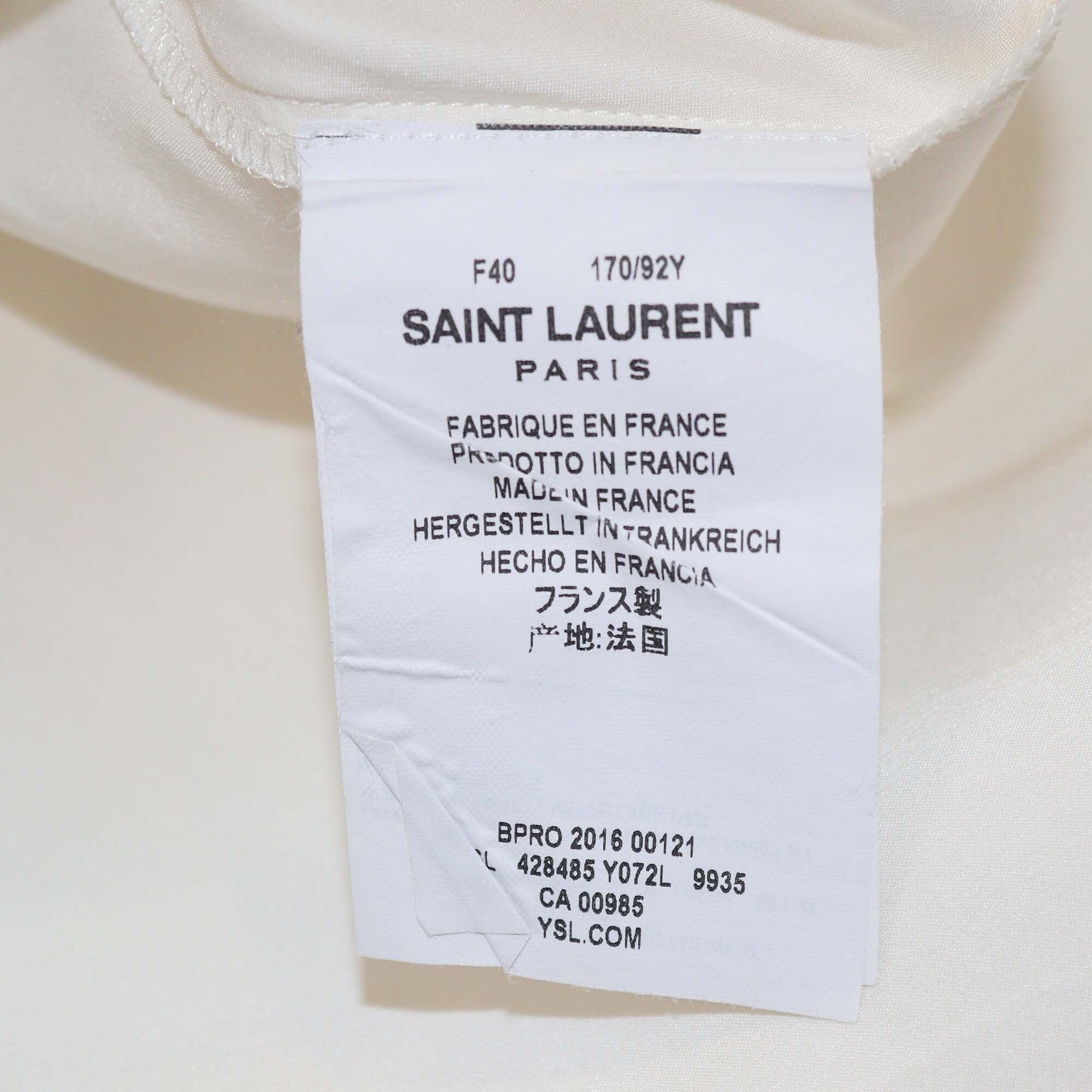 Saint Laurent Cream Thin Strap Slip Dress Womens Saint Laurent 