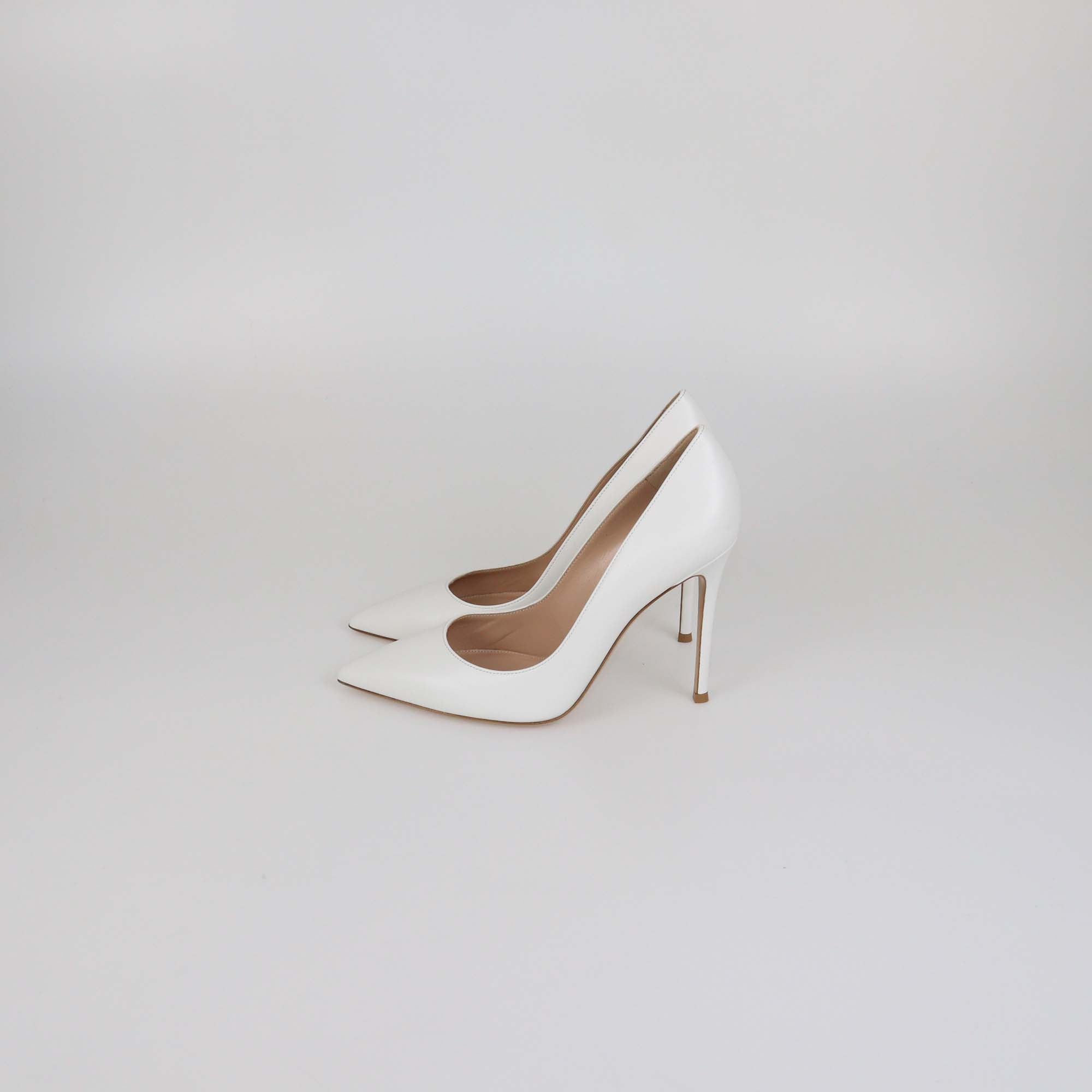 Gianvito Rossi White Leather Gianvito 105 Pumps
