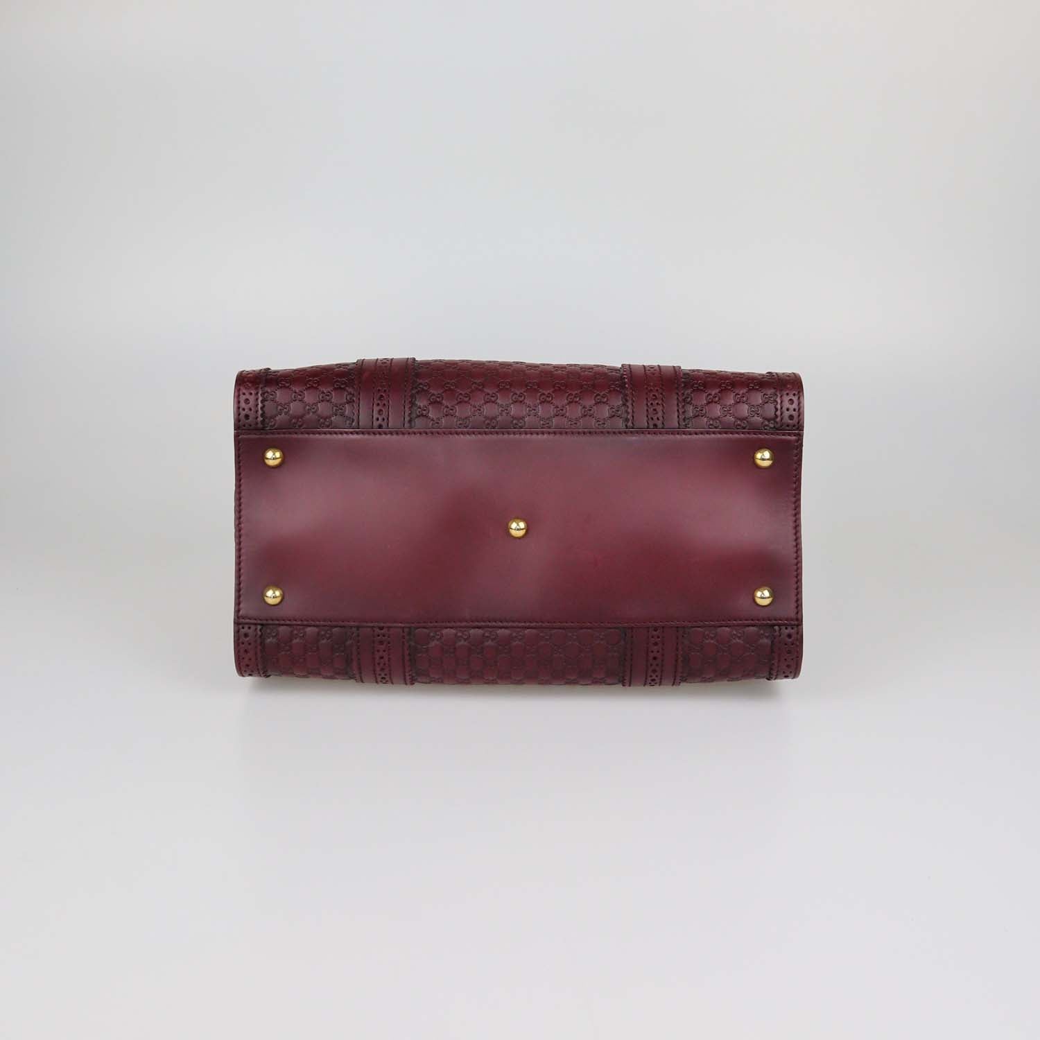 Gucci Burgundy Microguccissima Leather Duilio Brogue Boston Bag