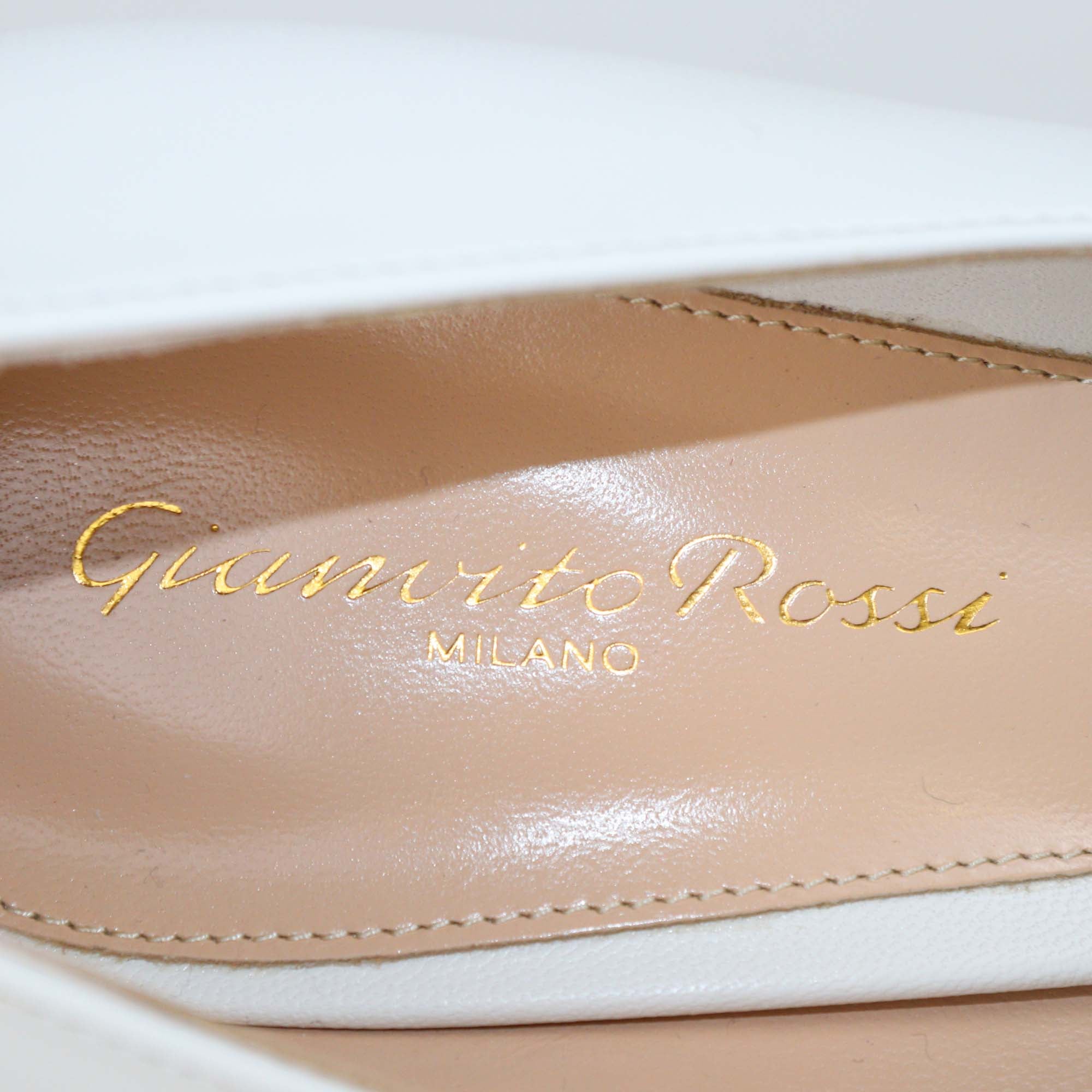 Gianvito Rossi White Leather Gianvito 105 Pumps