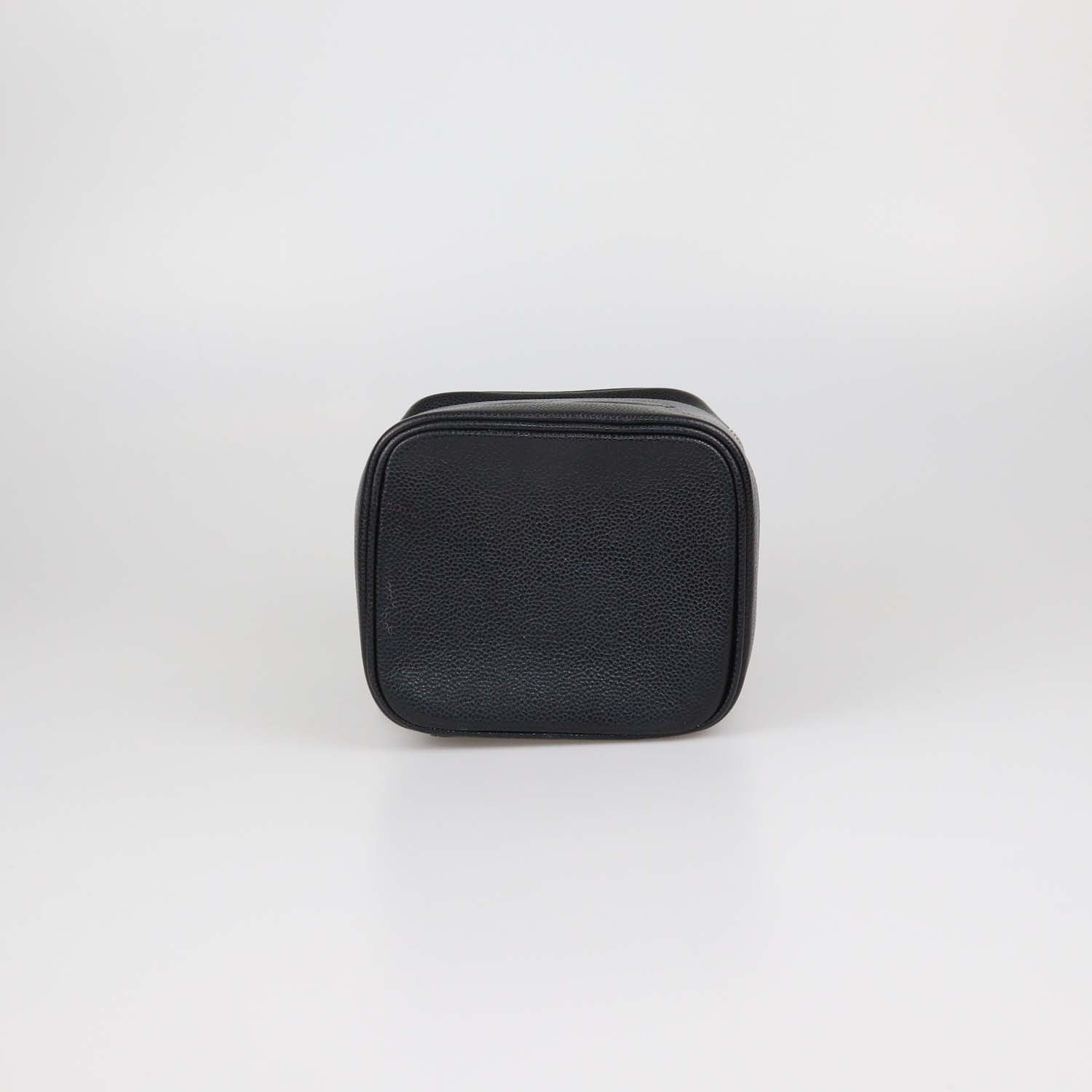 Chanel Black Caviar Leather CC Vanity Top Handle Bag